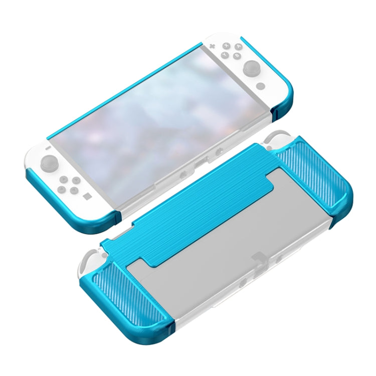 Carbon Fiber TPU Shockproof Protective Case For Nintendo Switch OLED(Blue) - Cases by PMC Jewellery | Online Shopping South Africa | PMC Jewellery