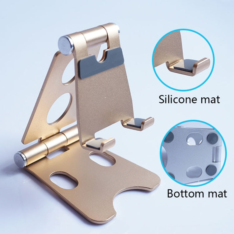 ROOSTAND R2 Aluminum Alloy Mobile Desktop Tablet Bracket Double Folding Lazy Artifact, Size: 6.4x7x9cm(Silver) - Desktop Holder by PMC TechLife | Online Shopping South Africa | PMC TechLife
