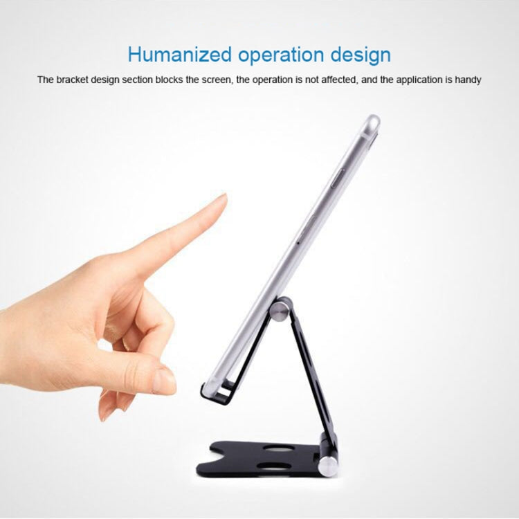 ROOSTAND R2 Aluminum Alloy Mobile Desktop Tablet Bracket Double Folding Lazy Artifact, Size: 6.4x7x9cm(Silver) - Desktop Holder by PMC TechLife | Online Shopping South Africa | PMC TechLife