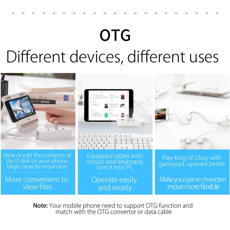 ORICO W5P-U2-100 USB 2.0 Desktop HUB with 100cm Micro USB Cable Power Supply(Black) - free shipping - PMC TechLife - Order now!