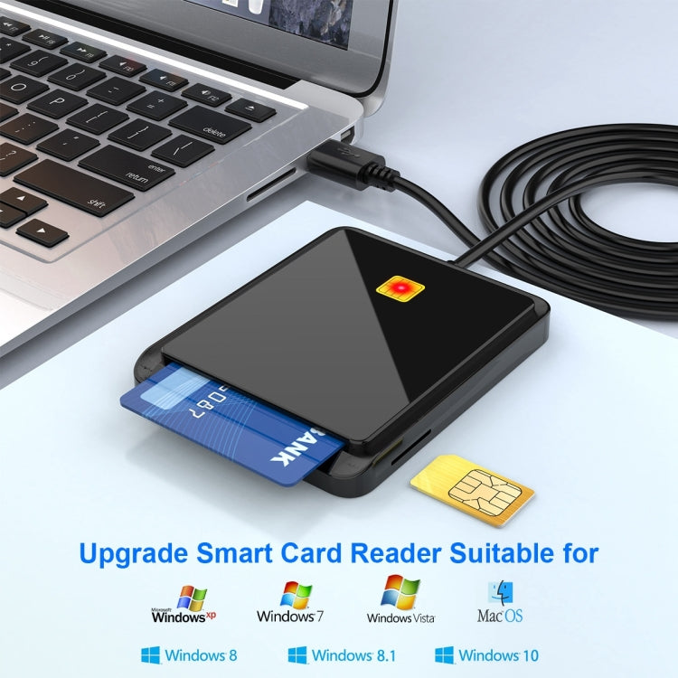 Rocketek CR317 USB 2.0 SIM  / ID / CAC Smart Card 2 in 1 Card Reader (Black) -  by ROCKETEK | Online Shopping South Africa | PMC TechLife | Buy Now Pay Later Mobicred