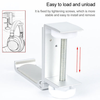 Paste Screw Type Metal Foldable Headset Stand Display Hanger(Silver) - Anti-lost & Holder by PMC Jewellery | Online Shopping South Africa | PMC Jewellery