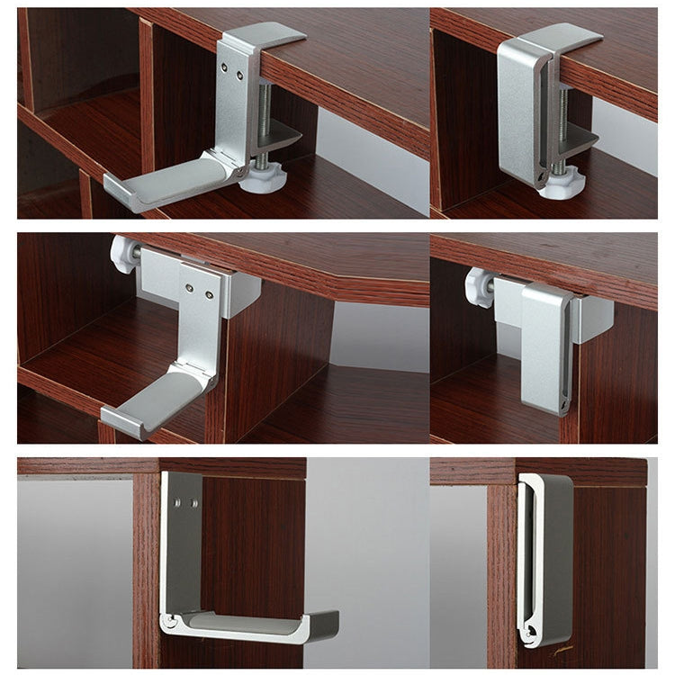 Desktop Lock Clip Type Metal Foldable Headset Stand Display Hanger(Silver) - Anti-lost & Holder by PMC TechLife | Online Shopping South Africa | PMC TechLife