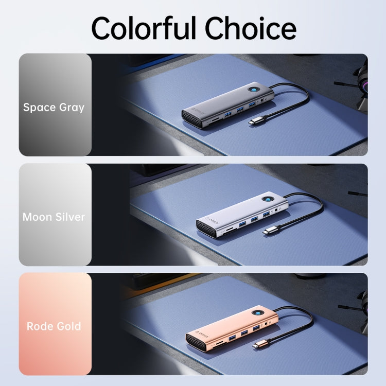 ORICO PW11-8PC Type-C / USB-C 8-in-1 5Gbps Multifunction Docking Station(Silver) - free shipping - PMC TechLife - Order now!