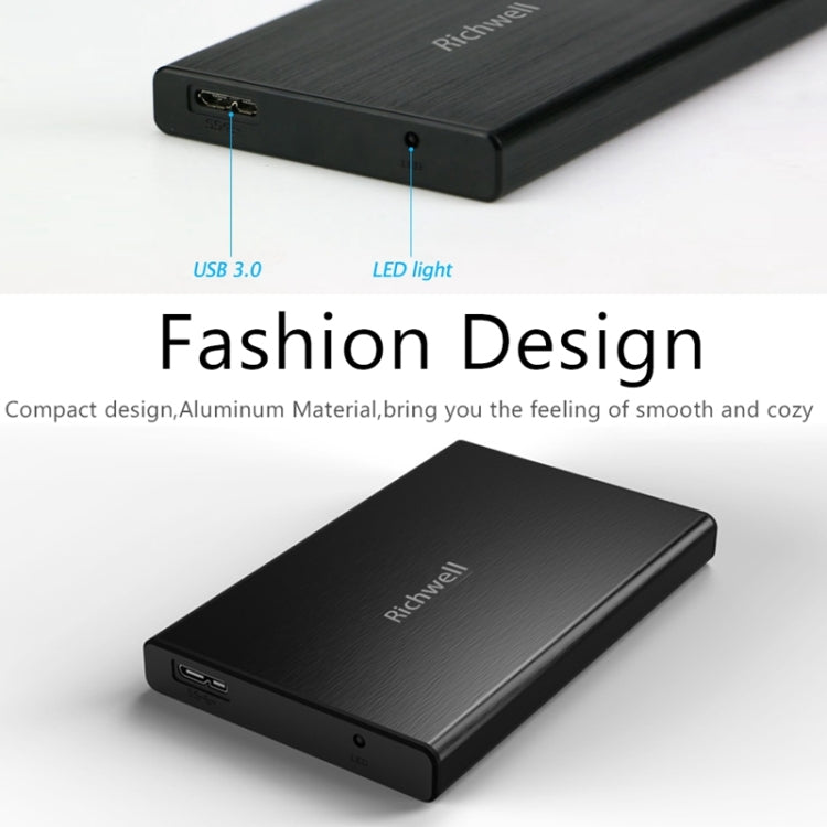 Richwell SATA R23-SATA-250GB 250GB 2.5 inch USB3.0 Interface Mobile Hard Disk Drive(Black) - free shipping - PMC TechLife - Order now!