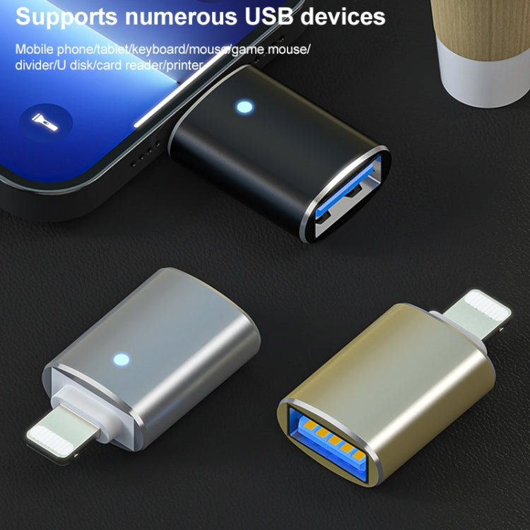 8 Pin OTG Adapter (Gold) - Converter & Adapter by PMC TechLife | Online Shopping South Africa | PMC TechLife