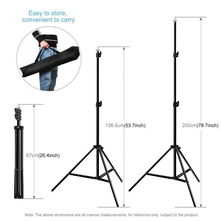 PULUZ 2x2m Photo Studio Background Support Stand Backdrop Crossbar Bracket Kit with Red / Blue / Green Backdrops - free shipping - PMC TechLife - Order now!