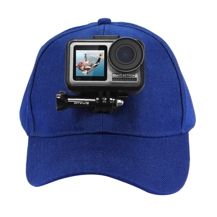 PULUZ Baseball Hat with J-Hook Buckle Mount & Screw for GoPro, DJI OSMO Action and Other Action Cameras(Blue) -  by PMC Jewellery | Online Shopping South Africa | PMC Jewellery