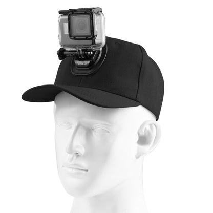 PULUZ Baseball Hat with J-Hook Buckle Mount & Screw for GoPro, DJI OSMO Action and Other Action Cameras(Black) -  by PMC Jewellery | Online Shopping South Africa | PMC Jewellery