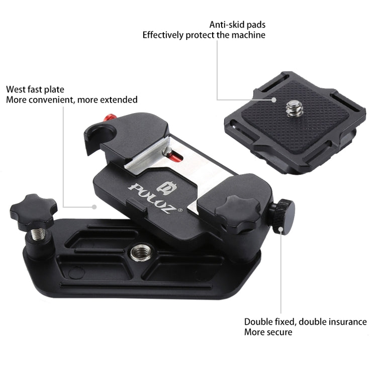 PULUZ Capture Camera Clip Aluminum Alloy Quick Release Clip with Plate - Quick Release Plate by PULUZ | Online Shopping South Africa | PMC Jewellery | Buy Now Pay Later Mobicred