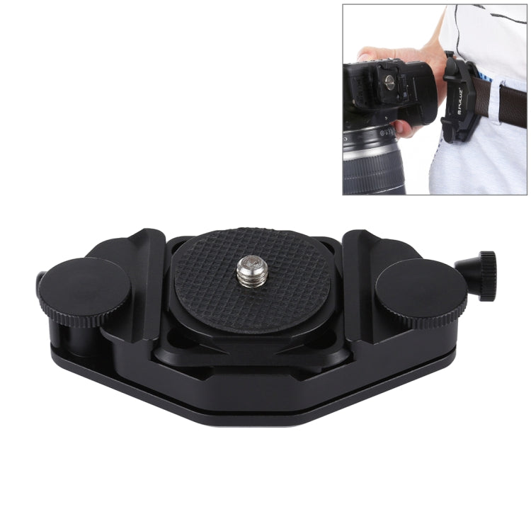 PULUZ Capture Camera Clip CNC Aluminum Alloy Quick Release Clip with Plate (Black) - free shipping - PMC TechLife - Order now!