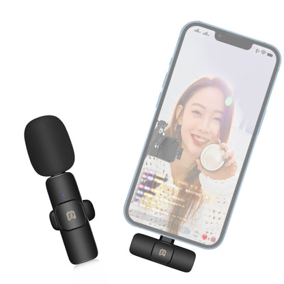 PULUZ Wireless Lavalier Noise Reduction Reverb Microphone for 8-Pin Device, Support Phone Charging(Black) - Microphone by PULUZ | Online Shopping South Africa | PMC Jewellery