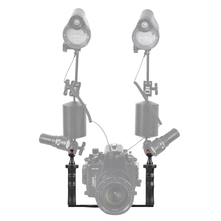 PULUZ Dual Handles Aluminium Alloy Tray Stabilizer for Underwater Camera Housings(Black) - Diving Accessories by PULUZ | Online Shopping South Africa | PMC TechLife | Buy Now Pay Later Mobicred