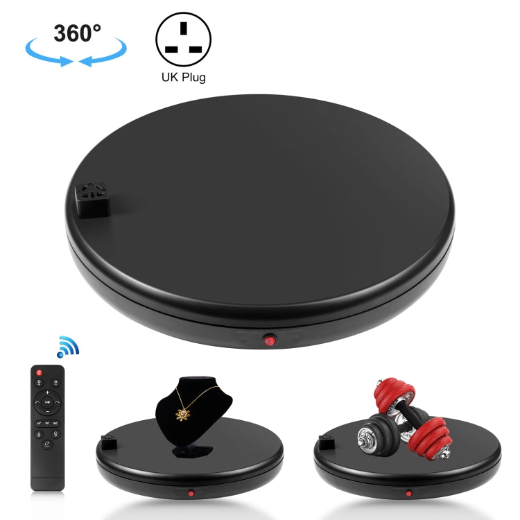 PULUZ 45cm Remote Control Adjusting Speed Rotating Turntable Display Stand with Power Socket, Black, Load 100kg(UK Plug) - free shipping - PMC TechLife - Order now!