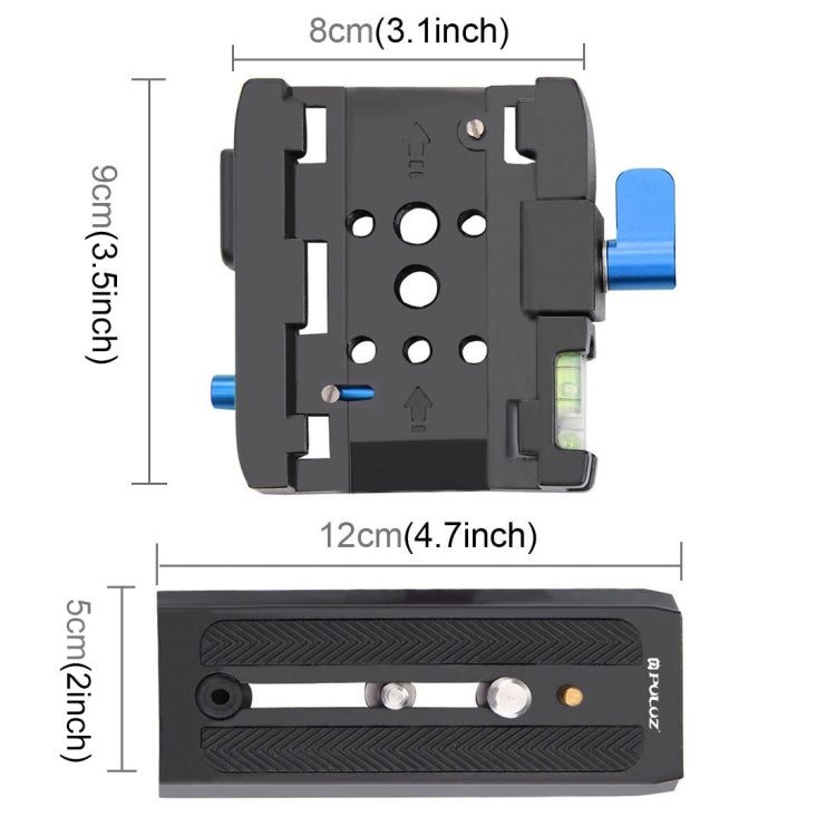 PULUZ Quick Release Clamp Adapter + Quick Release Plate for  DSLR & SLR Cameras(Black) - Quick Release Plate by PULUZ | Online Shopping South Africa | PMC Jewellery