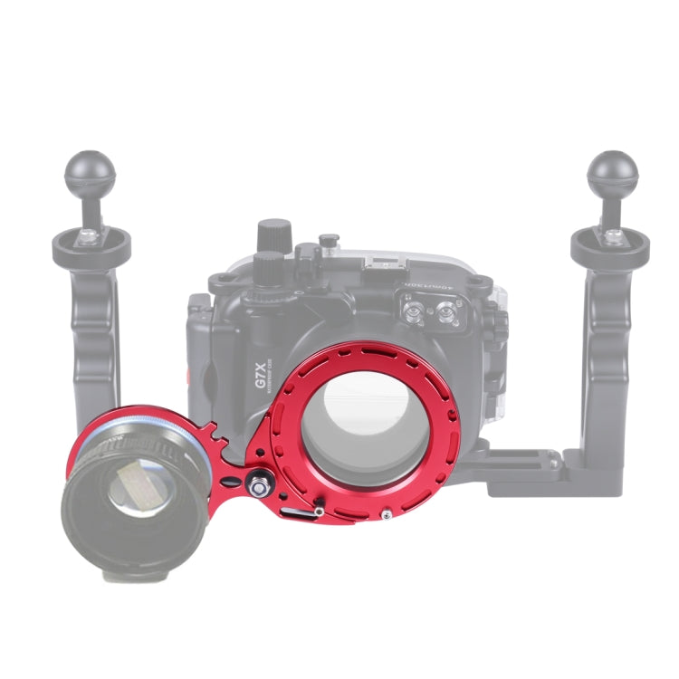 PULUZ Aluminum Alloy 67mm to 67mm Swing Wet-Lens Diopter Adapter Mount for DSLR Underwater Diving Housing(Red) - Diving Accessories by PULUZ | Online Shopping South Africa | PMC Jewellery