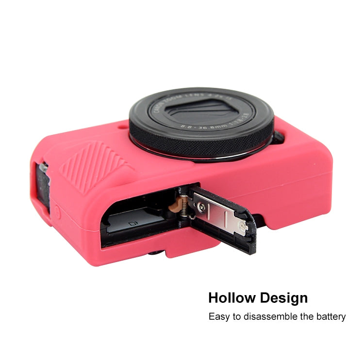 PULUZ Soft Silicone Protective Case for Canon EOS G7 X Mark II(Rose Red) - free shipping - PMC TechLife - Order now!