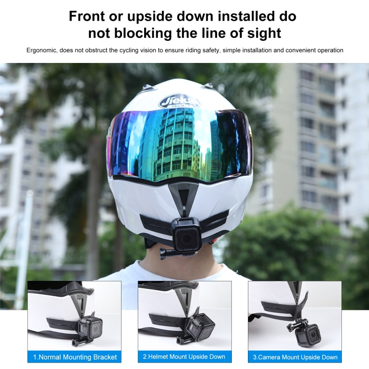 PULUZ Bending Action Camera Motorcycle Helmet Chin Mount (Black) - Helmet Mount by PULUZ | Online Shopping South Africa | PMC Jewellery