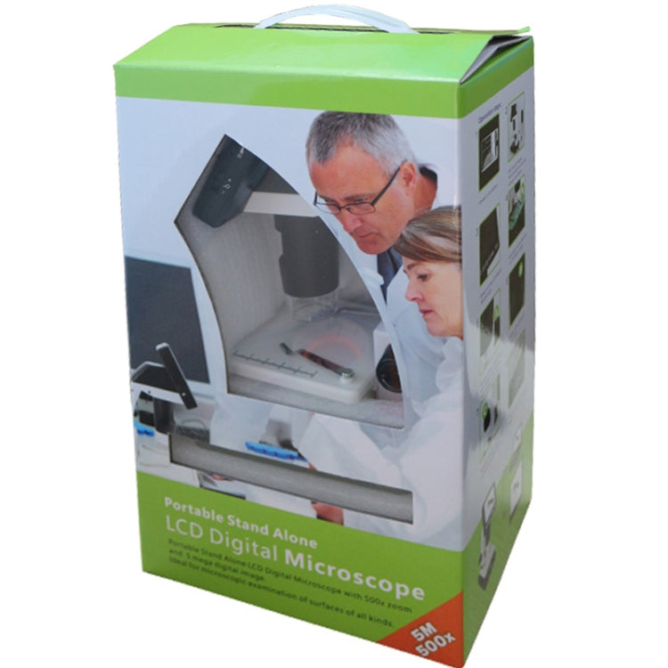 500X 5 Mega Pixels 3.5 inch LCD Standalone Digital Microscope with 8 LEDs, Support TF Card up to 32G (DMS-038M)(White) - free shipping - PMC TechLife - Order now!