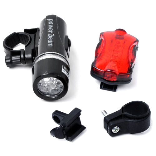 5 LED Water Resistant Bike Bicycle Head Light+ Rear Safety Flashlight - Taillights by PMC TechLife | Online Shopping South Africa | PMC TechLife