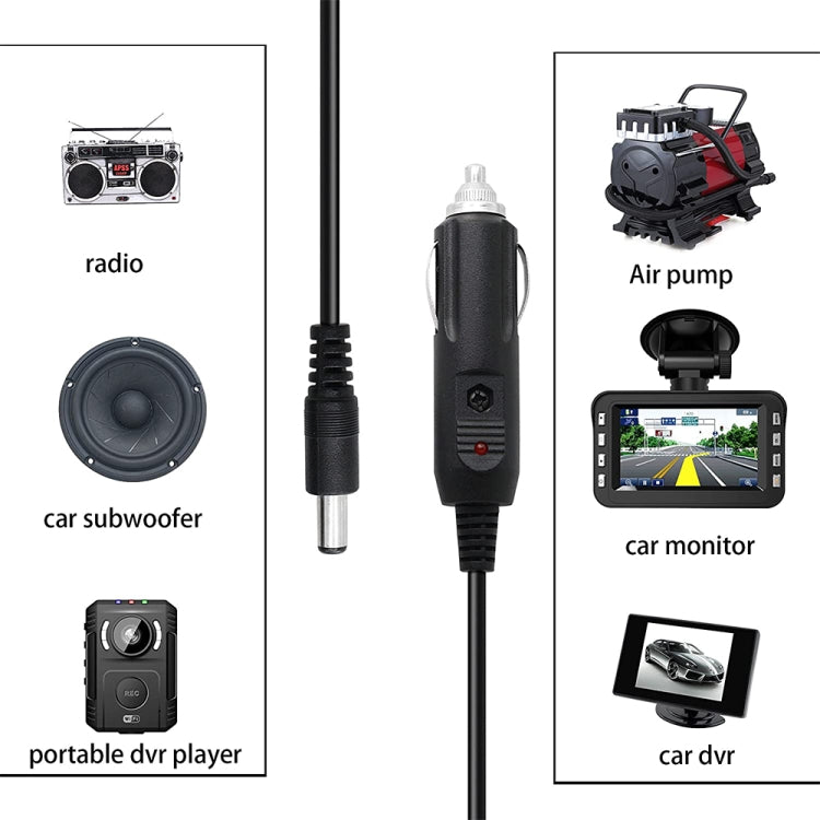 2A 5.5 x 2.1mm DC Power Supply Adapter Plug Coiled Cable Car Charger, Length: 40-140cm - free shipping - PMC TechLife - Order now!