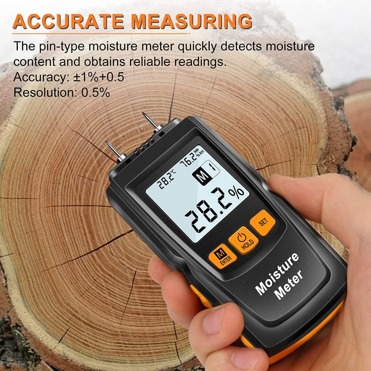 GM610 Digital Wood Moisture Meter(Black) - PH & Moisture Meter by PMC TechLife | Online Shopping South Africa | PMC TechLife | Buy Now Pay Later Mobicred