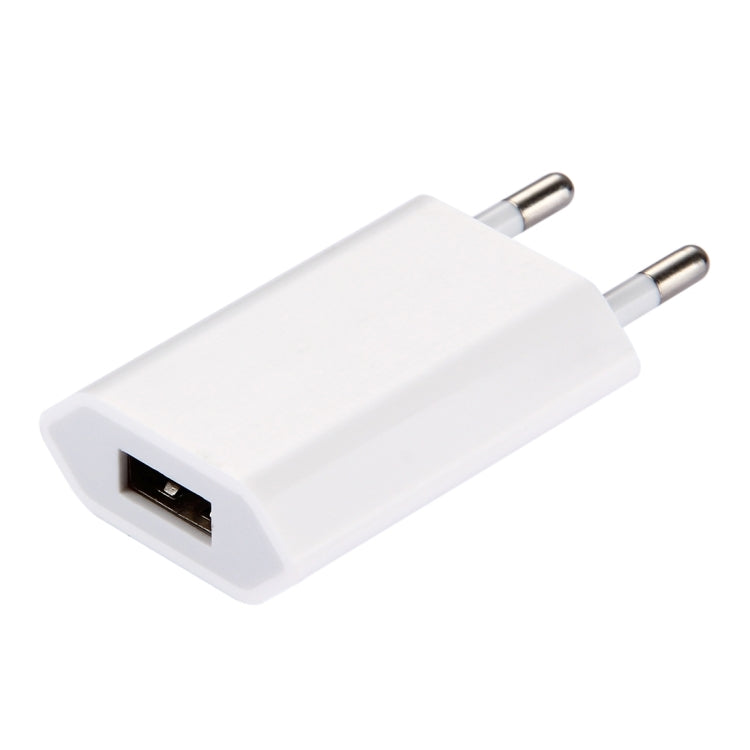 5V / 1A Single USB Port Charger Travel Charger, EU Plug(White) - USB Charger by PMC Jewellery | Online Shopping South Africa | PMC Jewellery | Buy Now Pay Later Mobicred