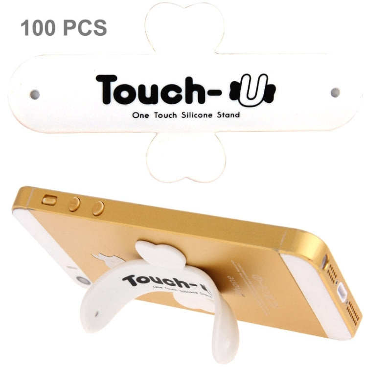 100 PCS Touch-u One Touch Universal Silicone Stand Holder(White) - free shipping - PMC TechLife - Order now!
