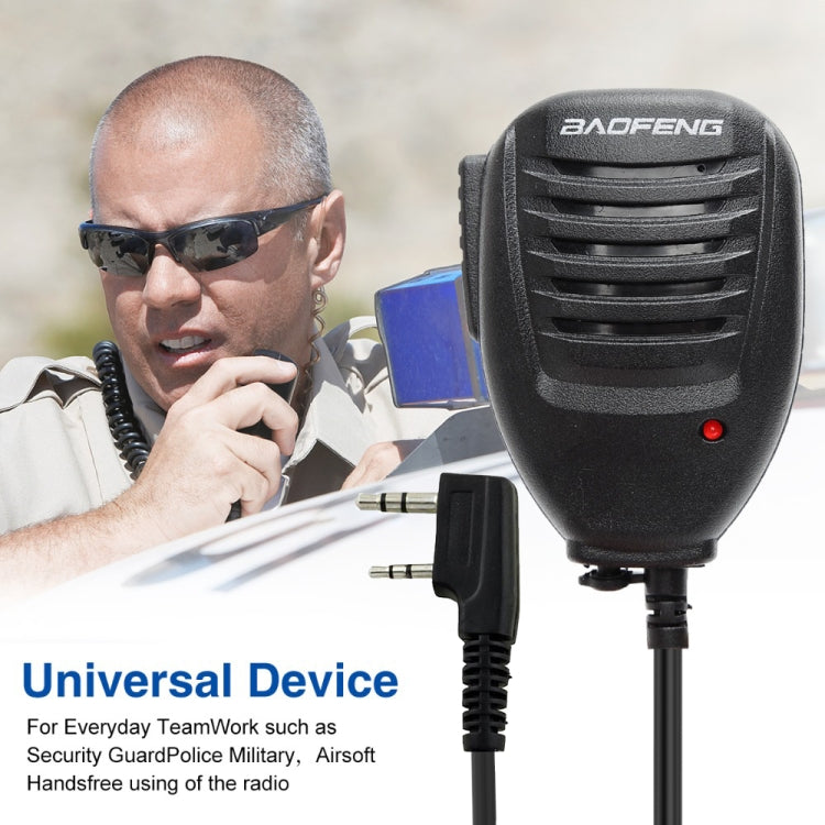Baofeng Clip-on Speaker Microphone for Walkie Talkies, 3.5mm + 2.5mm Earphone + Mic Plug(Black) - Microphones & Headsets by PMC TechLife | Online Shopping South Africa | PMC TechLife | Buy Now Pay Later Mobicred