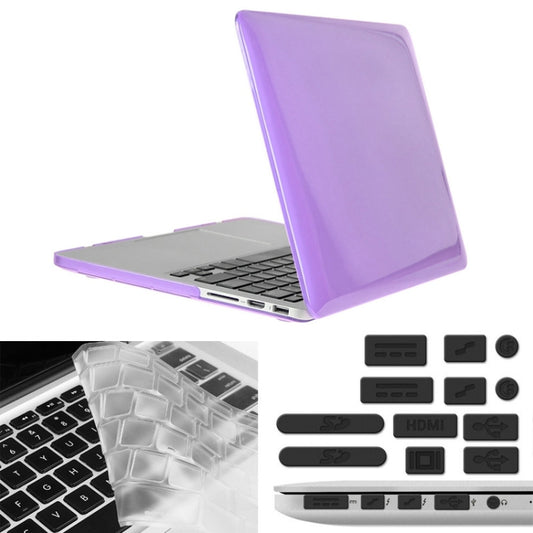 ENKAY for Macbook Pro Retina 13.3 inch (US Version) / A1425 / A1502 Hat-Prince 3 in 1 Crystal Hard Shell Plastic Protective Case with Keyboard Guard & Port Dust Plug(Purple) - MacBook Pro Cases by ENKAY | Online Shopping South Africa | PMC Jewellery | Buy Now Pay Later Mobicred