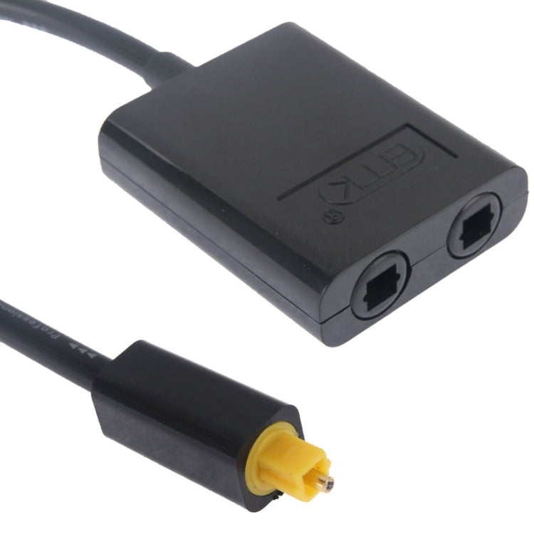 EMK Digital Toslink Optical Fiber Audio Splitter 1 to 2 Cable Adapter for DVD Player(Black) - free shipping - PMC TechLife - Order now!