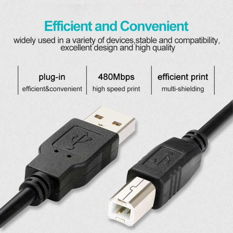 USB 2.0 Printer Extension AM to BM Cable, Length: 5m - USB Cable by PMC TechLife | Online Shopping South Africa | PMC TechLife