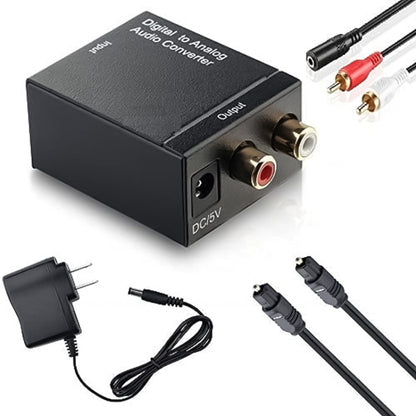 Analog RCA to Digital Optical Coaxial Toslink Audio Converter(Black) - RCA Adapter by PMC Jewellery | Online Shopping South Africa | PMC Jewellery