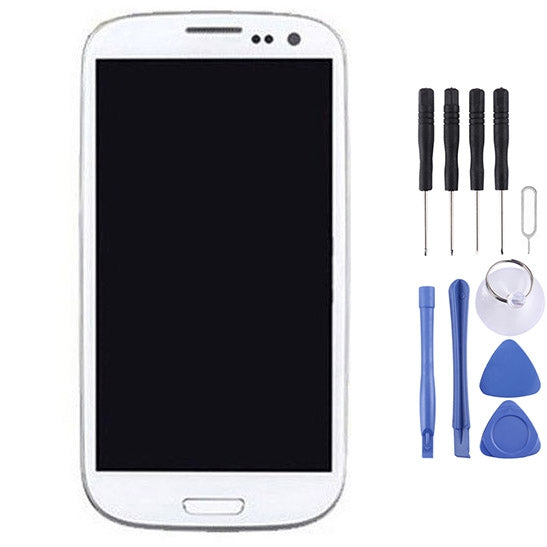 Original Super AMOLED LCD Screen for Samsung Galaxy SIII / i9300 Digitizer Full Assembly with Frame (White) - LCD Screen by PMC Jewellery | Online Shopping South Africa | PMC Jewellery