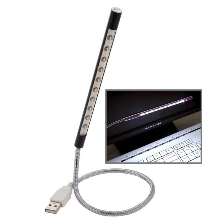 10-LED Portable Ultra Bright USB LED Light(Black) - USB Light by PMC TechLife | Online Shopping South Africa | PMC TechLife | Buy Now Pay Later Mobicred