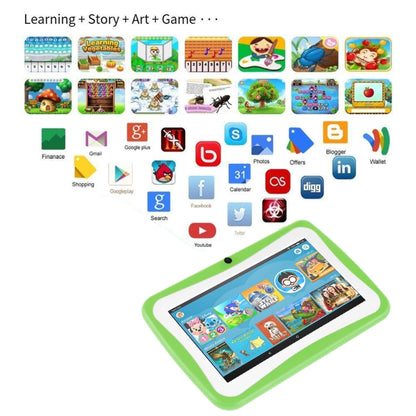 Kids Education Tablet PC, 7.0 inch, 1GB+8GB, Android 4.4.2 Allwinner A33 Quad Core 1.3GHz, WiFi, TF Card up to 32GB, Dual Camera(Green) -  by PMC Jewellery | Online Shopping South Africa | PMC Jewellery