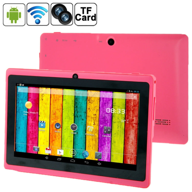7.0 inch Tablet PC, 512MB+4GB, Android 4.2.2, 360 Degrees Menu Rotation, Allwinner A33 Quad-core, Bluetooth, WiFi(Magenta) - 7.0-8.0 inch by PMC Jewellery | Online Shopping South Africa | PMC Jewellery