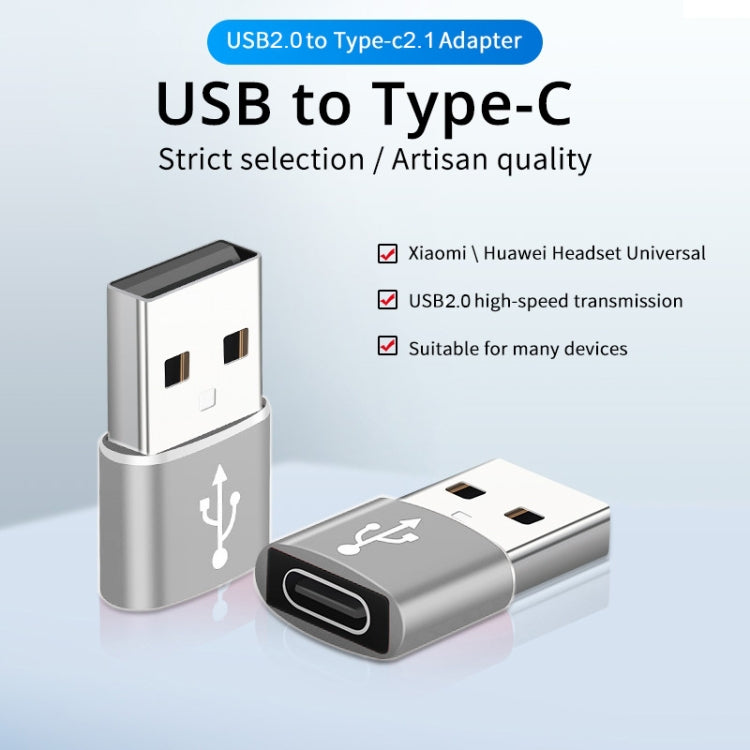 USB-C / Type-C Female to USB 2.0 Male Aluminum Alloy Adapter, Support Charging & Transmission(Silver) - free shipping - PMC TechLife - Order now!