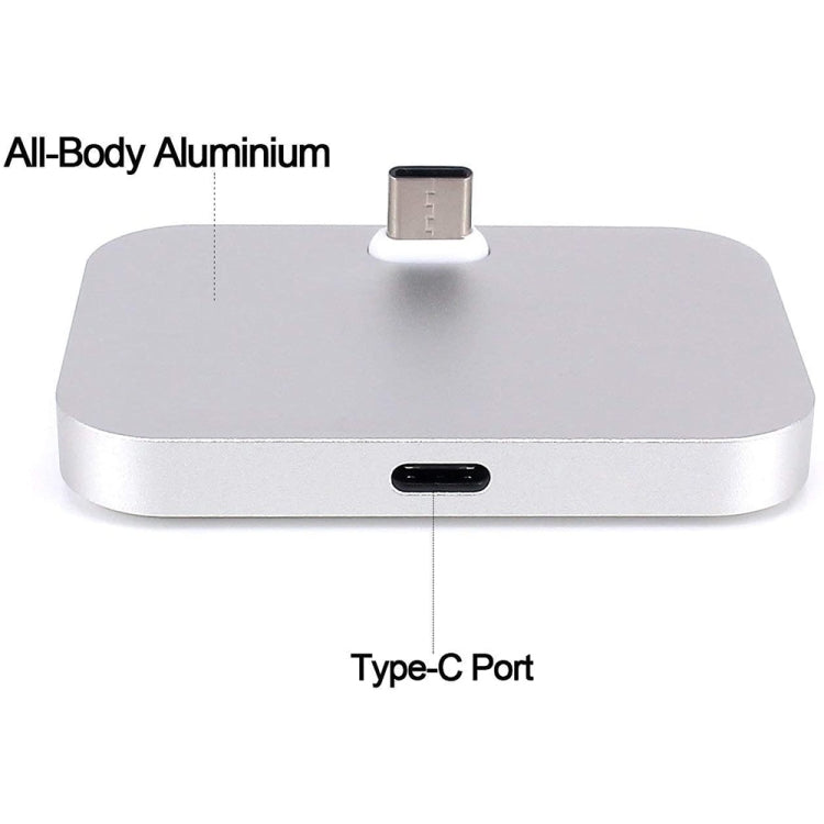 USB-C / Type-C Aluminum Alloy Desktop Station Dock Charger(Grey) - Dock Charger by PMC Jewellery | Online Shopping South Africa | PMC Jewellery