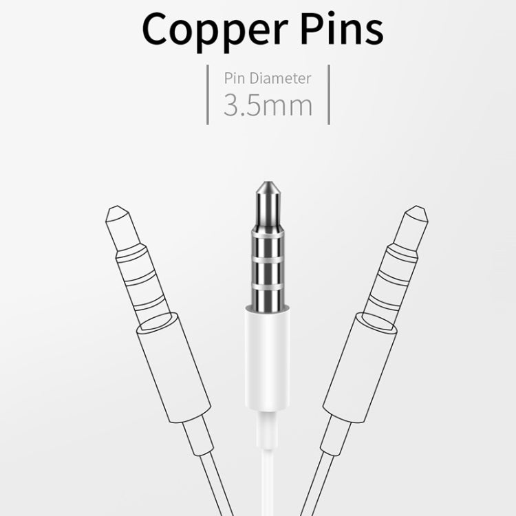 JOYROOM JR-EP1 1.2m 3.5mm Plug Wire Control In-Ear Earphone(White) - In Ear Wired Earphone by JOYROOM | Online Shopping South Africa | PMC TechLife | Buy Now Pay Later Mobicred