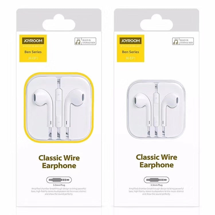 JOYROOM JR-EP1 1.2m 3.5mm Plug Wire Control In-Ear Earphone(White) - In Ear Wired Earphone by JOYROOM | Online Shopping South Africa | PMC Jewellery