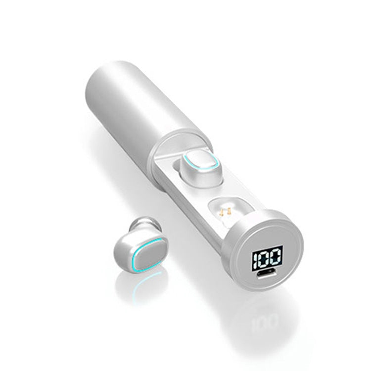 C1 Bluetooth 5.0 TWS Circular Chimney Touch Digital Display True Wireless Bluetooth Earphone with Charging Box(White) - TWS Earphone by PMC TechLife | Online Shopping South Africa | PMC TechLife