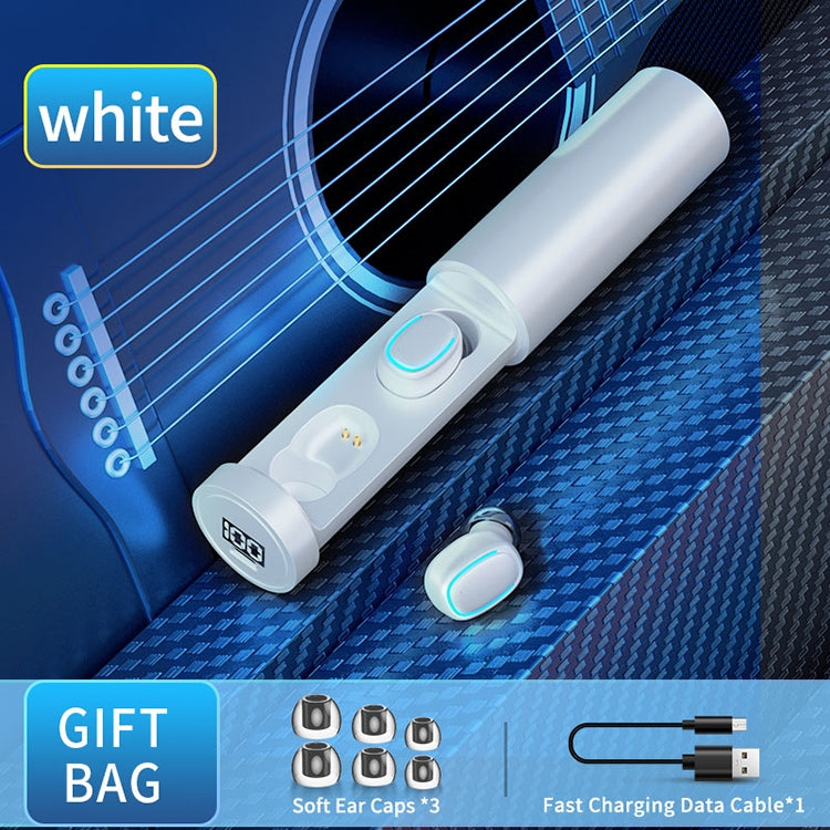 C1 Bluetooth 5.0 TWS Circular Chimney Touch Digital Display True Wireless Bluetooth Earphone with Charging Box(White) - TWS Earphone by PMC TechLife | Online Shopping South Africa | PMC TechLife