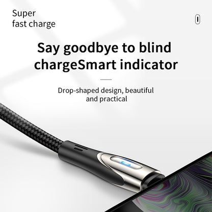 JOYROOM S-M411 Sharp Series 3A USB-C / Type-C Interface Charging + Transmission Nylon Braided Data Cable with Drop-shaped Indicator Light, Cable Length: 1.2m (Black) - USB-C & Type-C Cable by JOYROOM | Online Shopping South Africa | PMC Jewellery