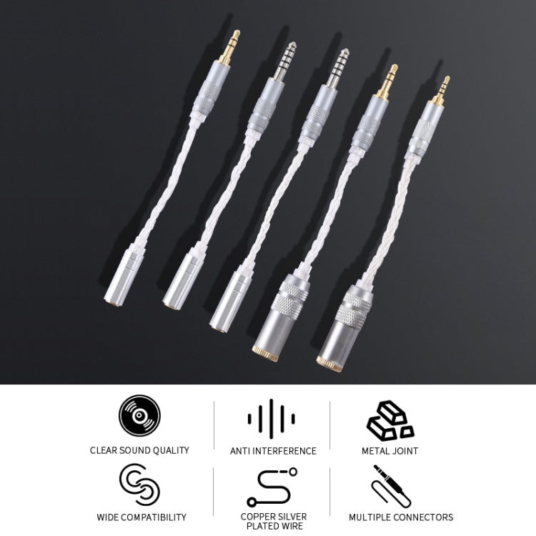 ZS0021 4.4mm Male to 3.5mm Female Balance Adapter Cable (Silver) - Headset Accessories by PMC TechLife | Online Shopping South Africa | PMC TechLife