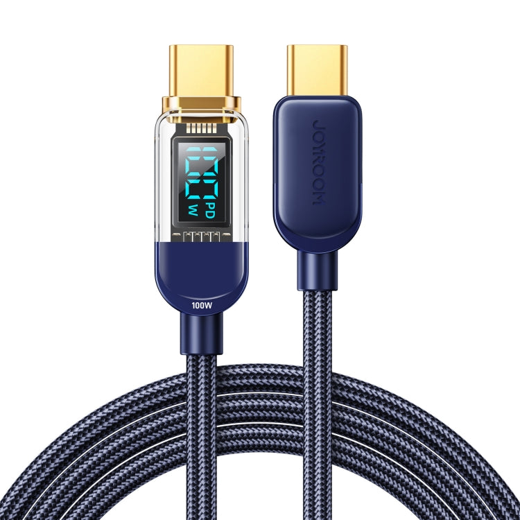 JOYROOM S-CC100A4 100W USB-C / Type-C to USB-C / Type-C Digital Display Fast Charging Data Cable, Cable Length:1.2m (Blue) - USB-C & Type-C Cable by JOYROOM | Online Shopping South Africa | PMC Jewellery
