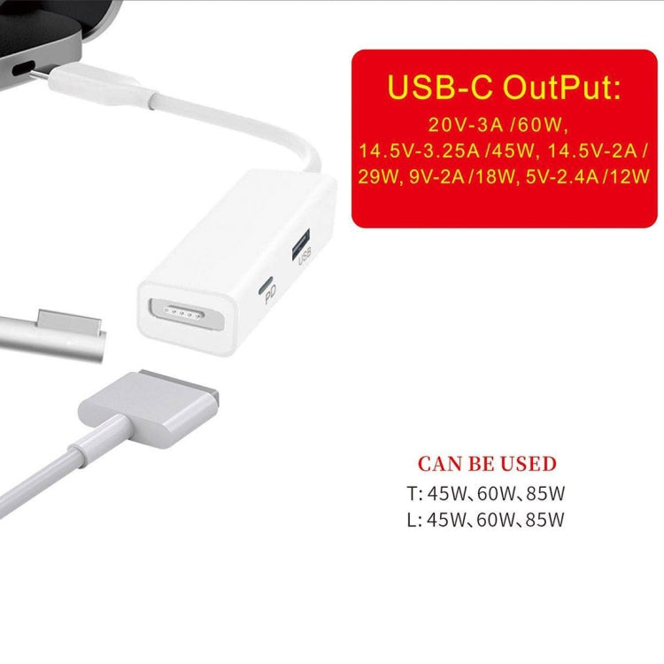 3 in 1 MagSafe 1 / 2 + PD Port + USB to USB-C / Type-C Converter Adapter (White) - Cable & Adapter by PMC TechLife | Online Shopping South Africa | PMC TechLife | Buy Now Pay Later Mobicred