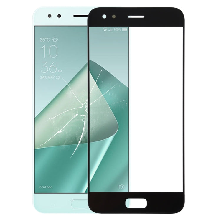 Front Screen Outer Glass Lens for Asus ZenFone 4 ZE554KL / Z01KD(Black) - Outer Glass Lens by PMC Jewellery | Online Shopping South Africa | PMC Jewellery