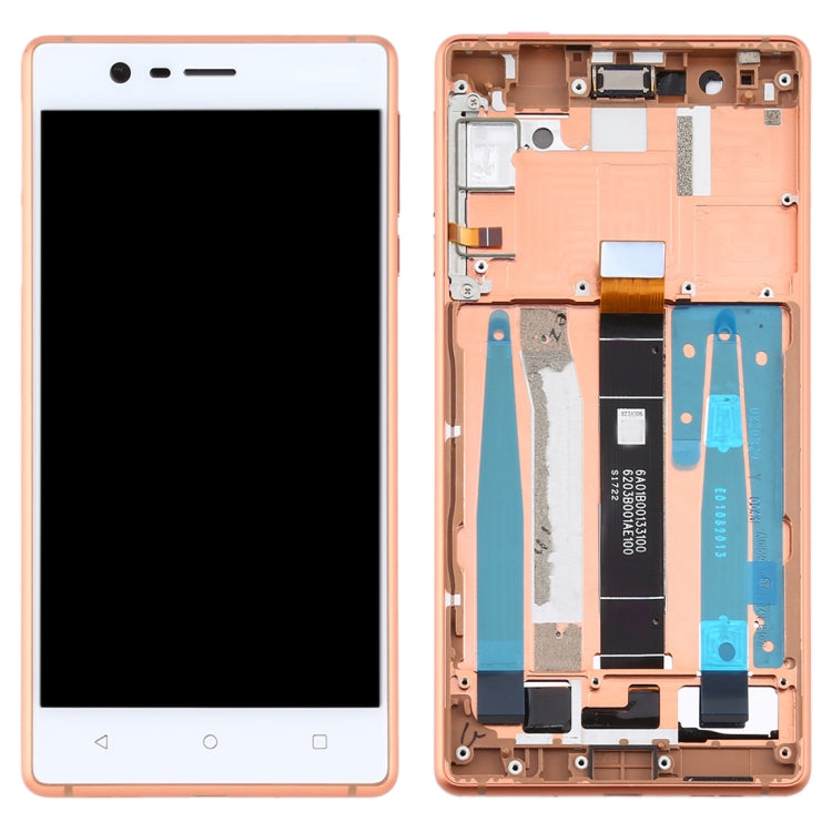 TFT LCD Screen for Nokia 3 TA-1032 Digitizer Full Assembly with Frame & Side Keys (Gold) - LCD Screen by PMC Jewellery | Online Shopping South Africa | PMC Jewellery