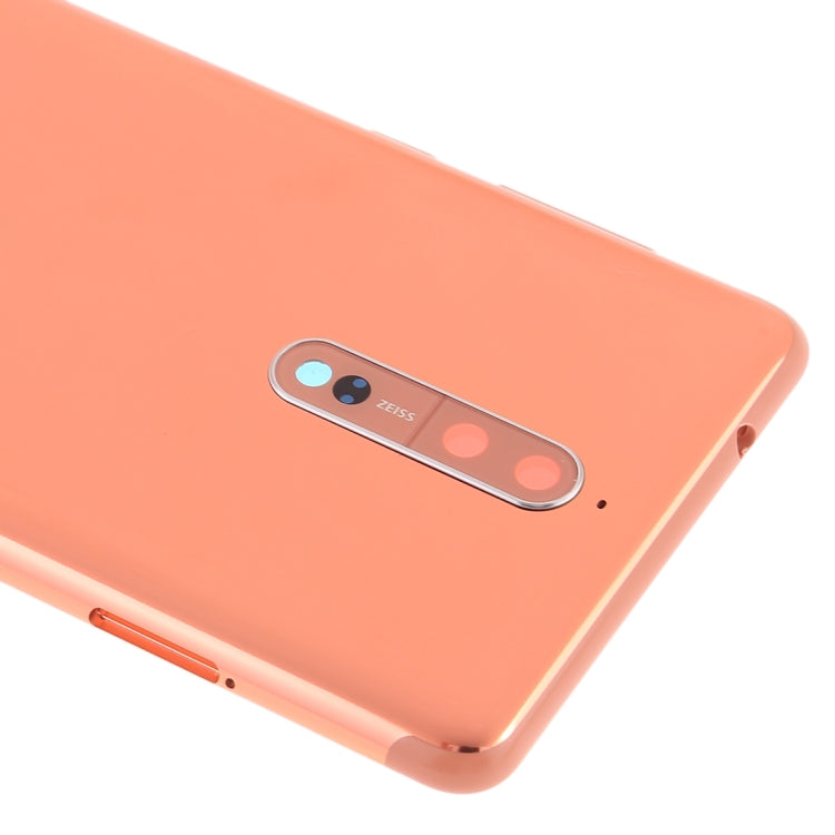Battery Back Cover with Camera Lens & Side Keys for Nokia 8(Orange) - Back Cover by PMC TechLife | Online Shopping South Africa | PMC TechLife